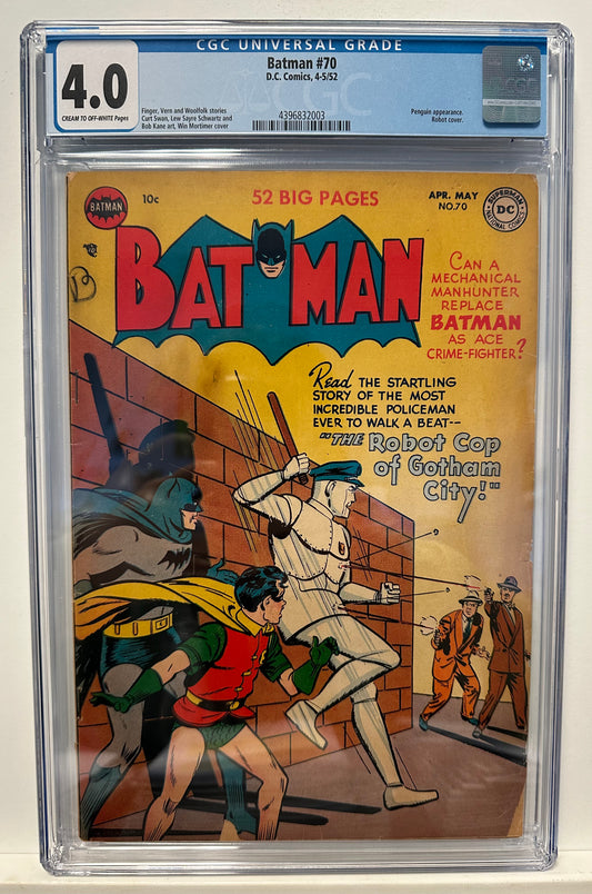 Batman #70 DC 4-5/52 CGC 4.0 Penguin Appearance! Robot Cover!