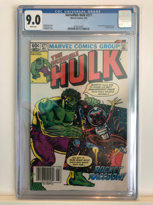 The Incredible Hulk #271 9.0 CGC (Marvel,1981) 1st app of Rocket Raccoon!